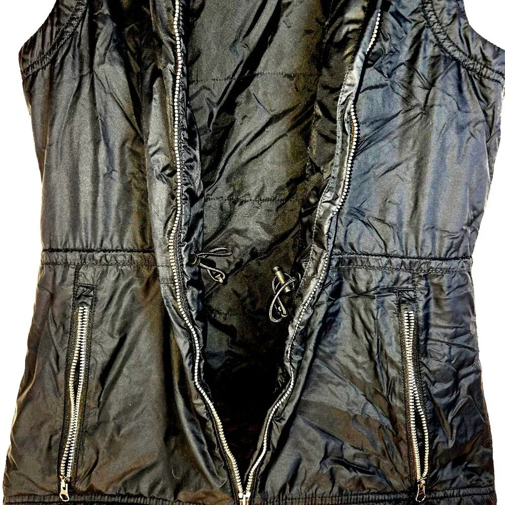 Columbia Mighty Lite Black Full Zip Hooded Nylon All Season Vest Size Small - Picture 6 of 8